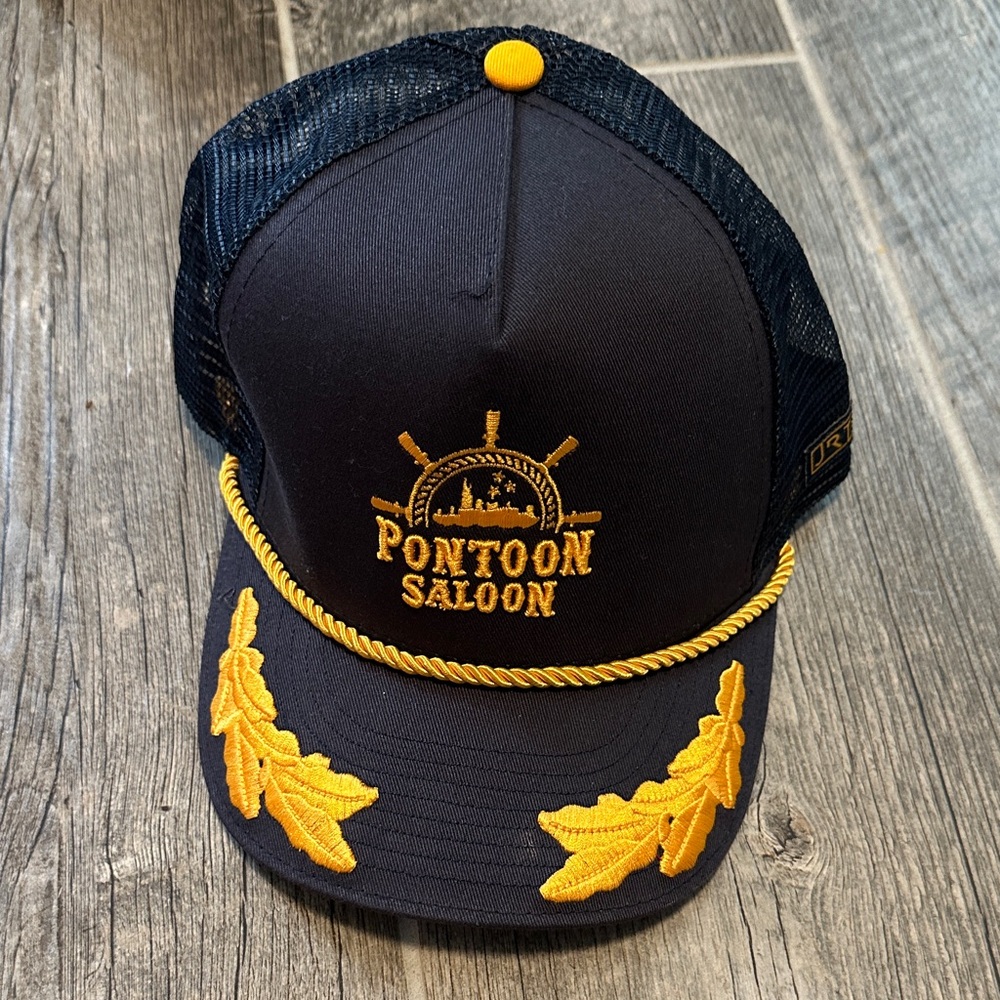 Nashville Pontoon Saloon Blue and Gold Trucker Hat